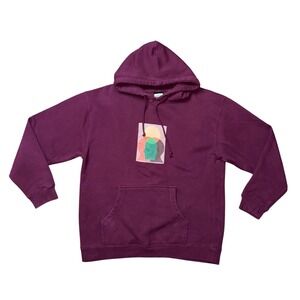 Stance The Pullover Graphic Hoodie Burgundy Maroon Heavy Weight Mens Size L